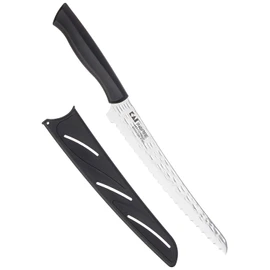 Kai Inspire Bread Knife, 9 Inch blade with Hammered Finish, , Silver
