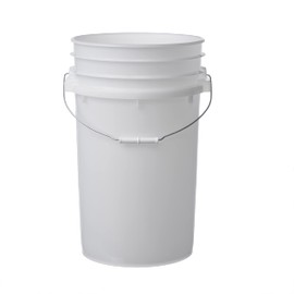 Hudson Exchange 7 Gallon (2 Pack) Large Bucket Pail Container with Easy Peel Lid, Food Grade BPA Free HDPE, Natural
