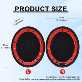 Replacement Ear Pads for Beats Studio 2 & Studio 3 Wired & Wireless Headphones, Ear Cushions, Headset Earpads, Ear Cups Cover with Soft Protein Leather (Light Red)
