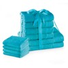 AmeliaHome 70x140 cm Bath Towel 100% Cotton Absorbent Turquoise Amari
