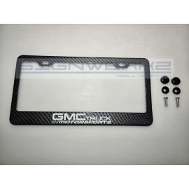 SIGNWERKZ Glowing GMC Motorsports Carbon Fiber Printed Stainless Steel license Plate Frame