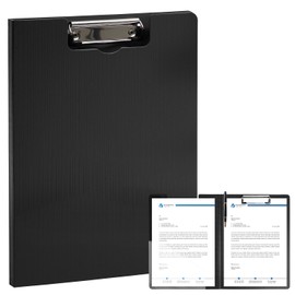 MUYICS Clipboard Folder, A4 Foldable Clipboards with Pocket, File Cover Office Folder Clipboard, 360 Degree Foldable Storage Clipboards for Office, School or Medical Field, Black