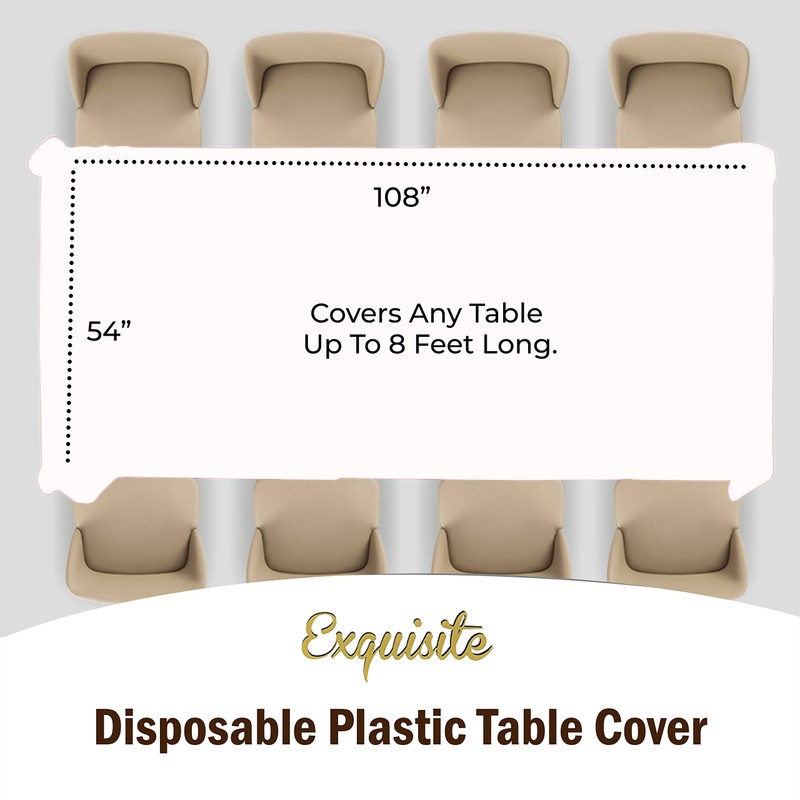 Party Solids 6-Pack Premium Plastic Tablecloth 54in. x 108in. Rectangle