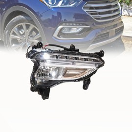 LED Fog Lights Front Fog Lamps w/DRL Fits for 2017-2018 Hyundai Santa Fe Sport # Replace Number HY2592164,HY2593164 (Right Passenger Side)