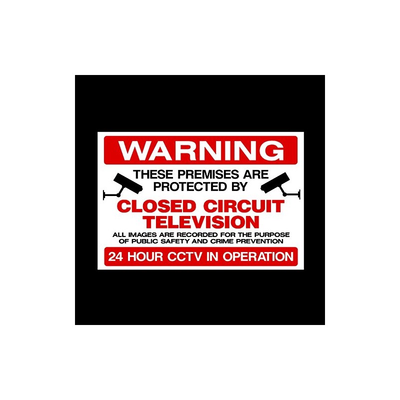 CCTV Closed Circuit Television Plastic Sign- Security, Camera, Closed Circuit
