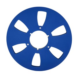 10.5 Inch Takeup Reel, Empty Reel to Reel Tape Small Hub, 6 Hole Nab Reel Hub Adapter, Aluminum Alloy Universal Opening Machine Part Sound Tape Takeup Reel (Blue)