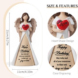 QZWHLSM 50th Birthday Gift, Mother's 50th Birthday Gift, Mother's Sisters's 50th Birthday Gift, 50th Birthday Gifts for Her (White)