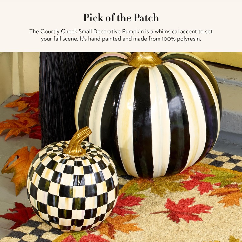 MACKENZIE-CHILDS Small Decorative Pumpkin for Fall Decor, Autumn Decorations for