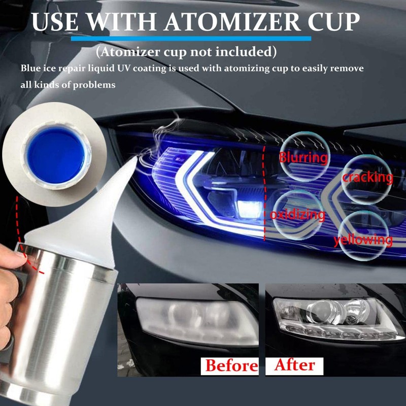 200ML Car Headlight Restoration Fluid,Car Headlight Polishing Repair Fluid to