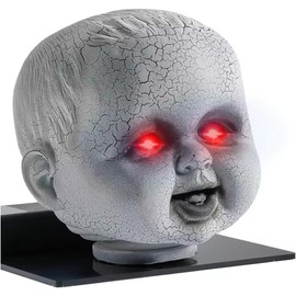 Creepy Doll Head Paranormal Ghost Spirit Communication Tool Equipment EMF Device Ghost Hunting Detection Equipment (red)