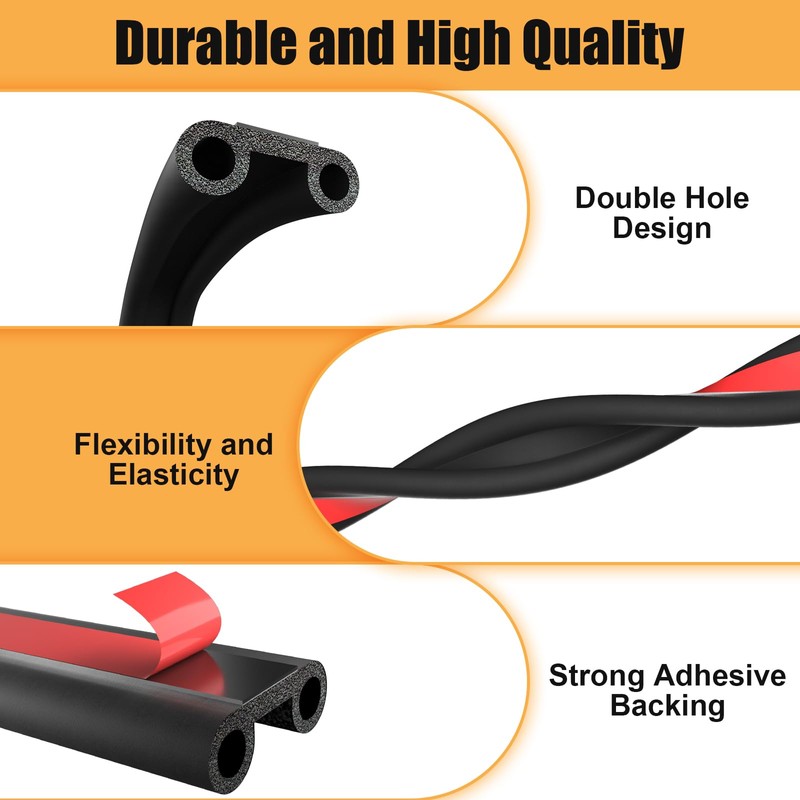 Nayotaa Tonneau Cover Seal Strip - 16.4Ft Truck Tailgate Seal