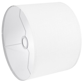 White Lamp Shade, Small Drum Lampshade 8.7" Top x 8.7" Bottom x 7.9" High (Spider), Replacement Lamp Shade Natural Linen Hand Crafted for Table Lamps Floor Lamps Chandelier Lamp, Assembly Required