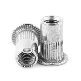 Stainless Steel Rivet Nuts, M3-M8 Flat Head Insert Nuts, Rivet Nuts Rivet Nut Assortment Kit, 20 Pieces (M5)