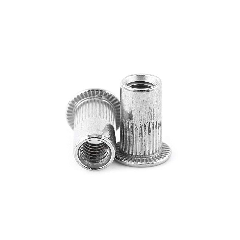 Stainless Steel Rivet Nuts, M3-M8 Flat Head Insert Nuts, Rivet