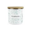 Purely Home Wild Rabbits Green Teaspoons Storage Canister - White