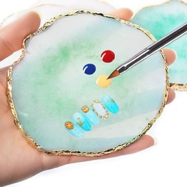 21 Pcs Nail Art Brushes Set Gel Nail Art Design Tools with Palette Nail Stuff Nail Tech Supplies 2-way Dotting Pens Acrylic Silicone Manicure Kit DIY Makeup Display Board, Green