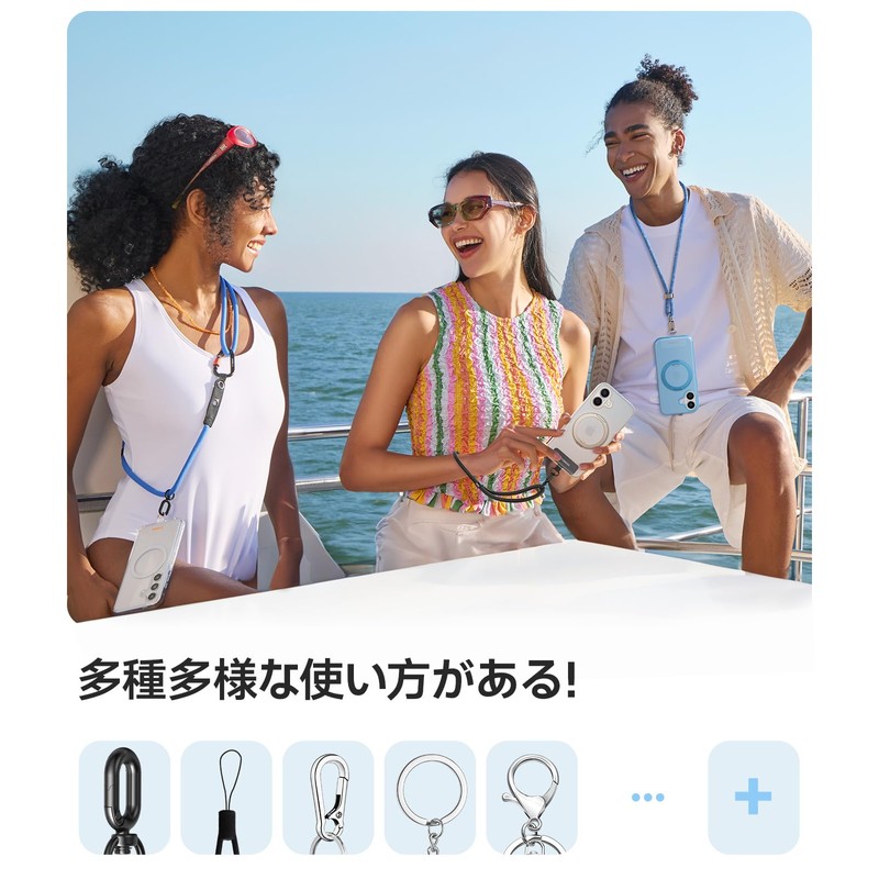 TORRAS Smartphone Strap Holder, Shoulder Strap, Transparent Patch, clear