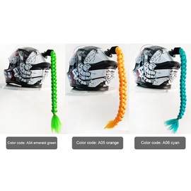Uposao Motorcycle Helmet Braids, Helmet Ponytail with Suction Cup Helmet Pigtails Helmet Hair Accessories Motorcycle Helmet Braids for Motorcycle Scooter Helmet Accessories Braid Wig for Women, Yellow