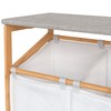 ClosetMaid Bamboo Laundry Hamper Cart with Ironing Board Folding Station,
