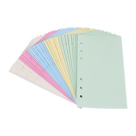 50 Sheets Colorful 6-Hole Punched Ruled Refills Inserts, Loose Leaf Planner Filler Paper for Journal Dairy Planner Book