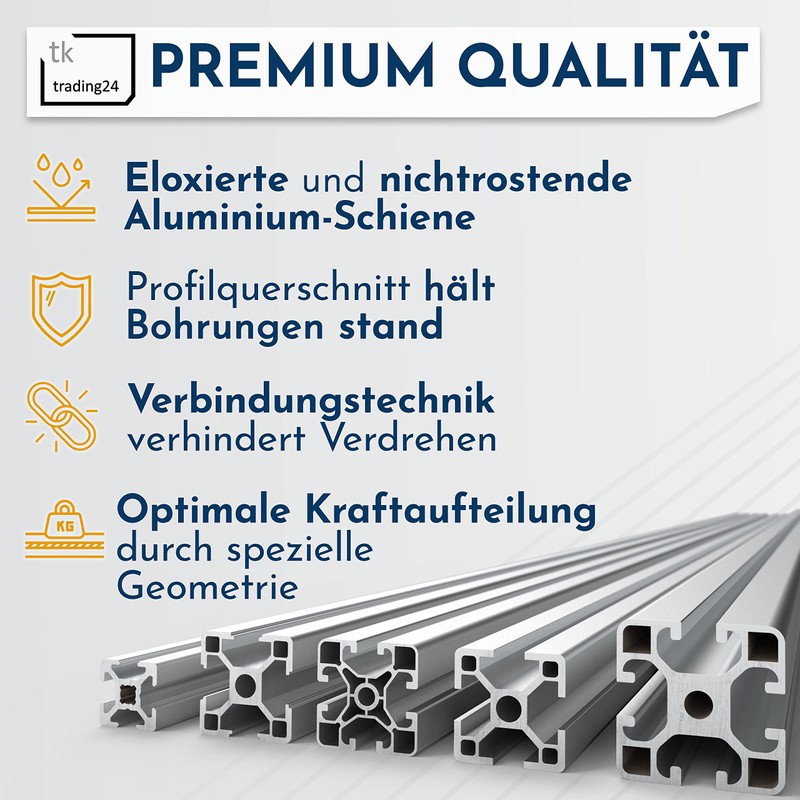 Aluminium Profile 15 x 120 mm, 2 m System, Assembly,