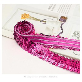 SYSUII 10 m x 30 mm Sequin Ribbon Shiny Decorative Ribbon Glitter Trim Made of Decorative Ribbon for DIY Sewing Costumes Crafts Embellishments Clothing Dress Decoration Jewellery Making Gold