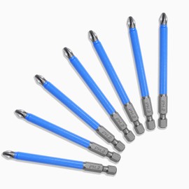 Uenhoy 10 Pcs Magnetic Phillips Screwdriver Bits Set 3.5 Inch Long Anti Slip Phillips Bits #2, 1/4 Inch Hex Shank (PH2 x 90MM)