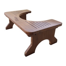 Step and Go Bamboo Squatting Toilet Stool for Potty Aid (7" and 9")