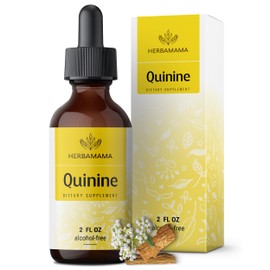HERBAMAMA Quinine Drops for Leg Cramps - Vegan Cinchona Cramp Bark Tincture - Non-GMO, Alcohol & Sugar-Free Pure Quinine Liquid Supplement, 42-Day Supply