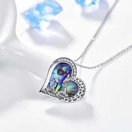 PRAYMOS Giraffe Pendant Chain Sterling Silver Necklace Heart Pendant Animals Necklace for Women Girls Giraffe Gift for Mother Daughter, Sterling Silver, Cubic Zirconia