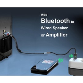 Bluetooth 5.3 to Aux Adapter for Car or Amp, USB to 3.5mm Female Bluetooth Receiver, Compatible with Wired Headphones, Car, Speaker, or Amplifier for Hands-Free Call, Voice Navigation, Music