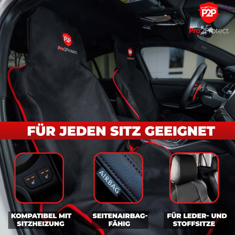 Pro2Protect Pro2Protect (2X Test SEHR GUT) Autositzschoner Vordersitze | WASSERDICHT