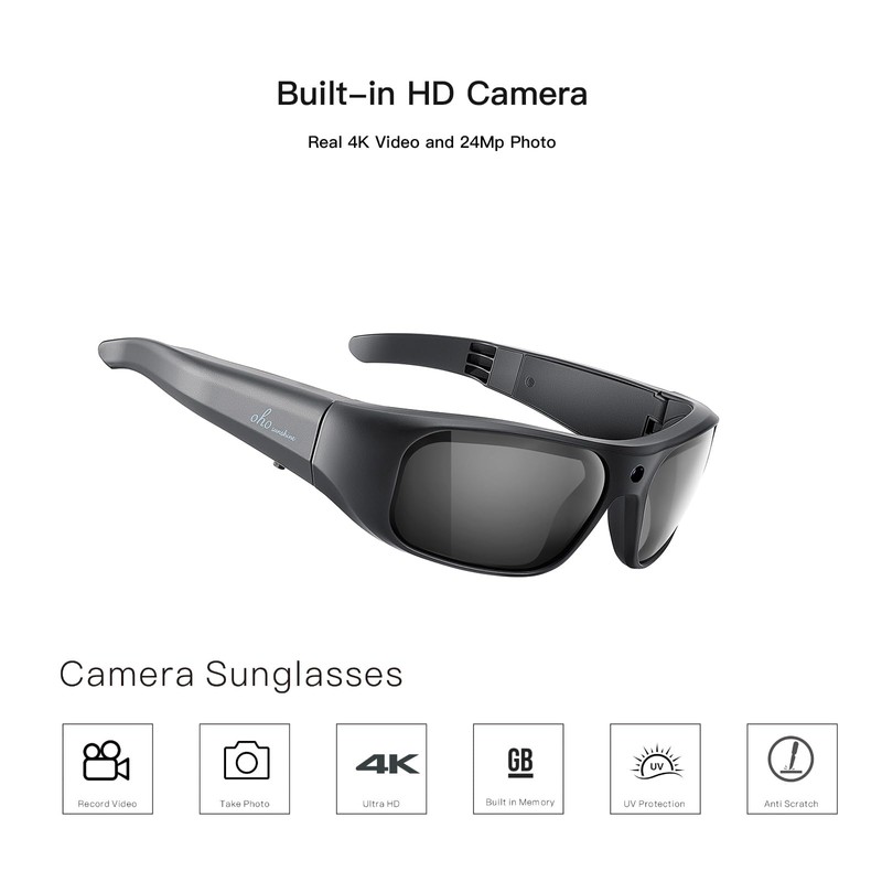 OhO Smart Camera Sunlasses, Full HD 1080P Polarized Sunglasses with