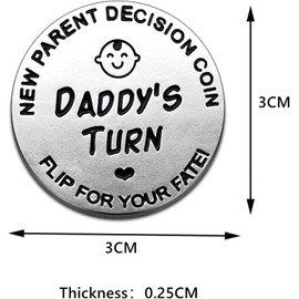 TCMCZ 1 PCS New Parents Decision Coin,Funny Stainless Decision Coin for New Parents,Mother's Day, New Mum Gifts,Birthday, Anniversary, Stainless Steel(Silver)