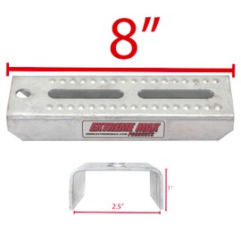 Extreme Max 3006.7015 8" Galvanized Swivel-Top Bunk Bracket with Hardware for 2" x 3" Trailer - 4-Pack