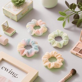 65 Pcs White Cotton Scrunchies Hair Ties Accessories for Tie Dye Party Supplies Including 30 Scrunchies 15 Bow Hair Ties 20 Headband Non Slip Stretchy Elastic Head Wrap Holder for Women DIY Tie Dye