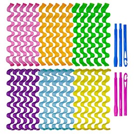 30 Piezas Rodillo de pelo sin calor,Cinta de pelo sin calor, rizadores de pelo en espiral, sin ondas de calor, kit de peinado(55 cm)