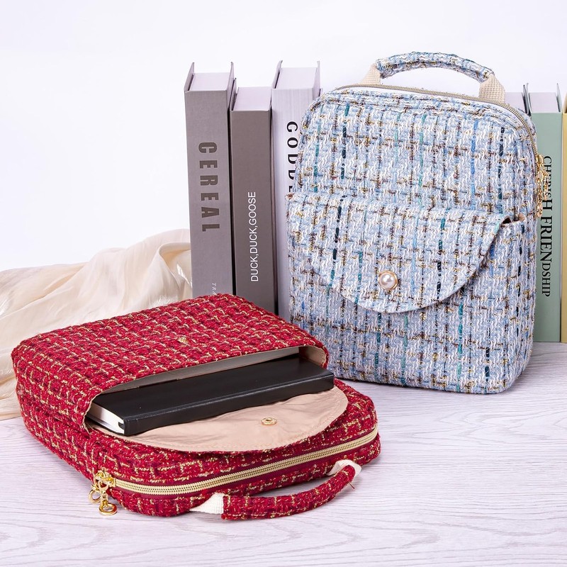 APLUFINE - Funda de libro de tweed con cierre, elegante