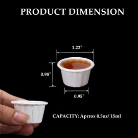 NROZIET 1000 Pack Paper Sample Cups for Tasting, 0.5oz Small Paper Cups, Souffle Portion Cups with Water Proof Lining, Mini Med Cups for Jello Shots, Dessert, Souffle, Juice
