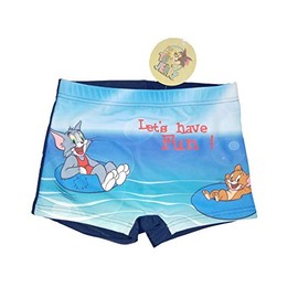 Tom & Jerry Let's Have Fun! Summer Swimming Trunks for Children, Boys Navy 85% Polyester 15% Elastane - Blue - 81 cm