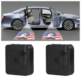 2PCS Cool Car Door Lights Logo Projector,HD Car Welcome Door Light Courtesy Lights,Universal Car Door Projector Lights Car Light Accessories for Most Cars SUVs RVs (Eagle Flag)