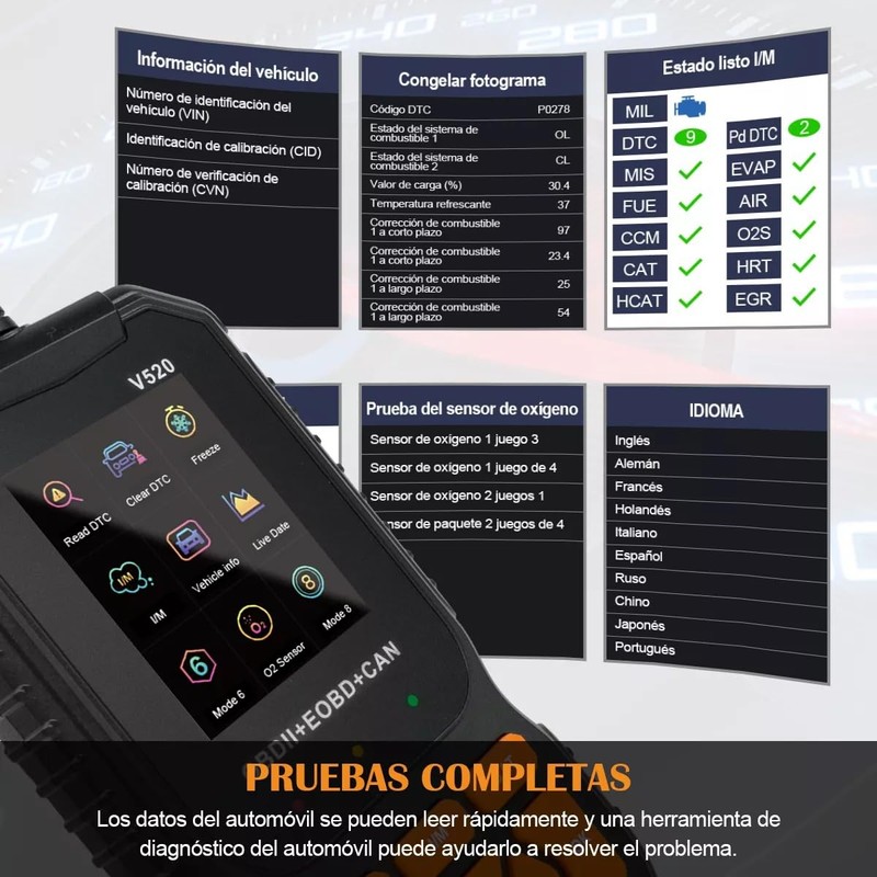 JZZB OBD2 Profesional Scanner para Auto 35901 Códigos Avería, Escáner