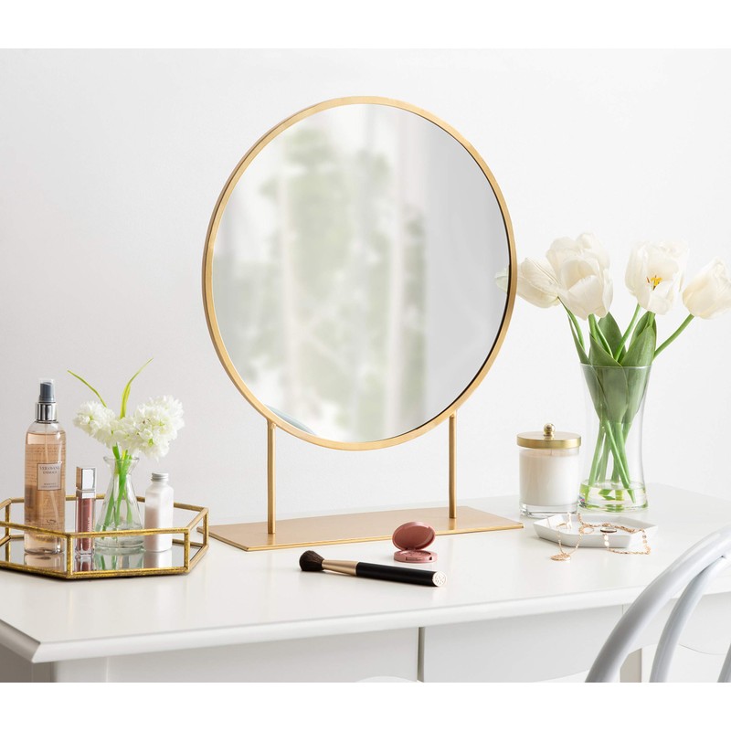 Kate and Laurel Rouen Modern Glam Round Metal Frame Table
