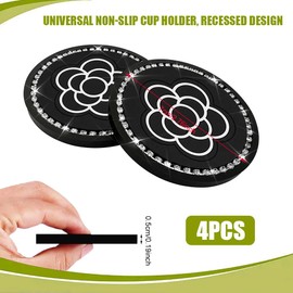 QZTYTY 4PCS Cow Print Car Cup Coaster, Car Cup Holder Coaster, 2.75 Inch Anti-Slip Auto Cup Holder Insert Coaster, Drink Cup Holder Coasters Auto Accessories for Women & Men (Beautiful Flower)