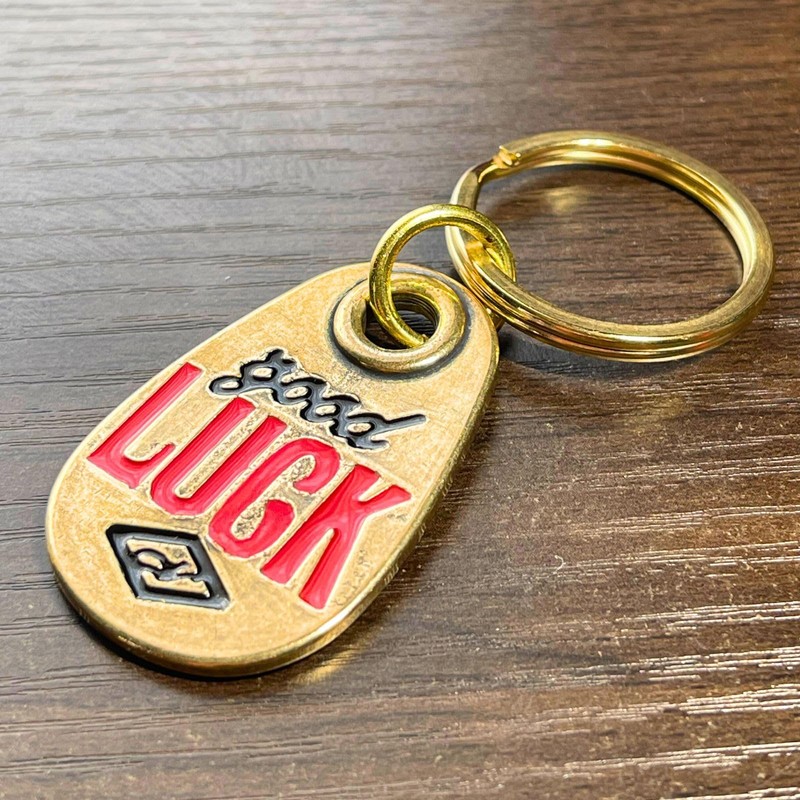 Dea Bona Good Luck Keychain Key Ring, Brass, Good Luck,