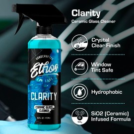 Ethos Clarity - Ceramic Glass Cleaner - Glass Water Repellant Windows Ceramic Glass Coating Rain Repellent For Car Water Repellent & Protective Coating (128oz))