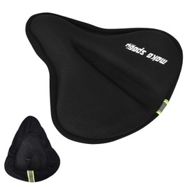 28 x 24 cm Gel Bike Seat Cover, Soft and Comfortable Bicycle Saddle Padded Cover, Adjustable Bicycle Seat Cushion, Gel Seat Cover for Bike, Exercise Bicycle Seat, for Bike, Outdoor Indoor Cycling