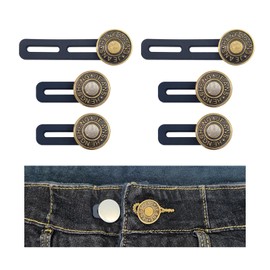 Heartfeltyire 6pcs Button Extenders for Jeans Strong Pants Button Extender Waist Expanders for Women Men Trousers No Sewing Instant Metal Silicone Waistband Extension Tightener 1-1.8 Inch 2 Sizes