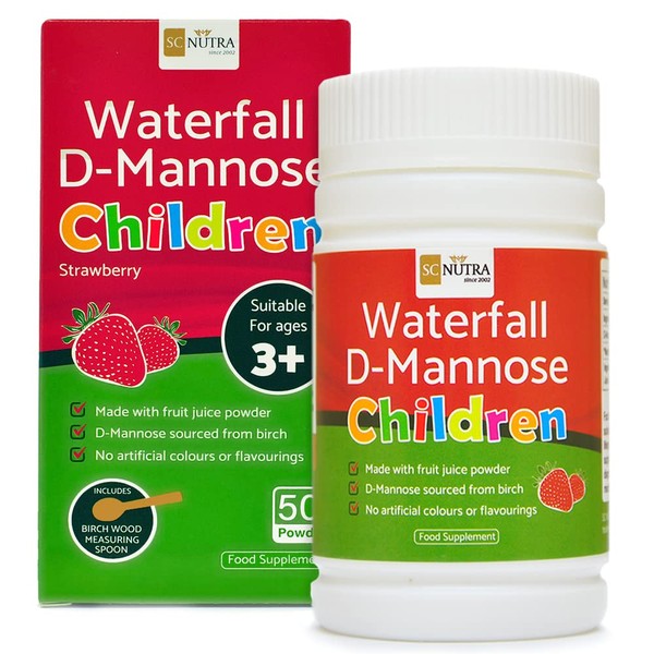 Waterfall D-Mannose Children Strawberry - Kids D-Mannose naturally sourced from Birch - SC Nutra (Sweet Cures)