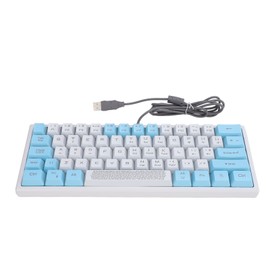 Wired RGB Keyboard Sensitive Operation Quick Response 62 Key White and Blue Keycap Gaming Mechanical Keyboard for Home and Office